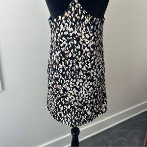 She+Sky short dress. Size L. Black, cream, tan & white print.
